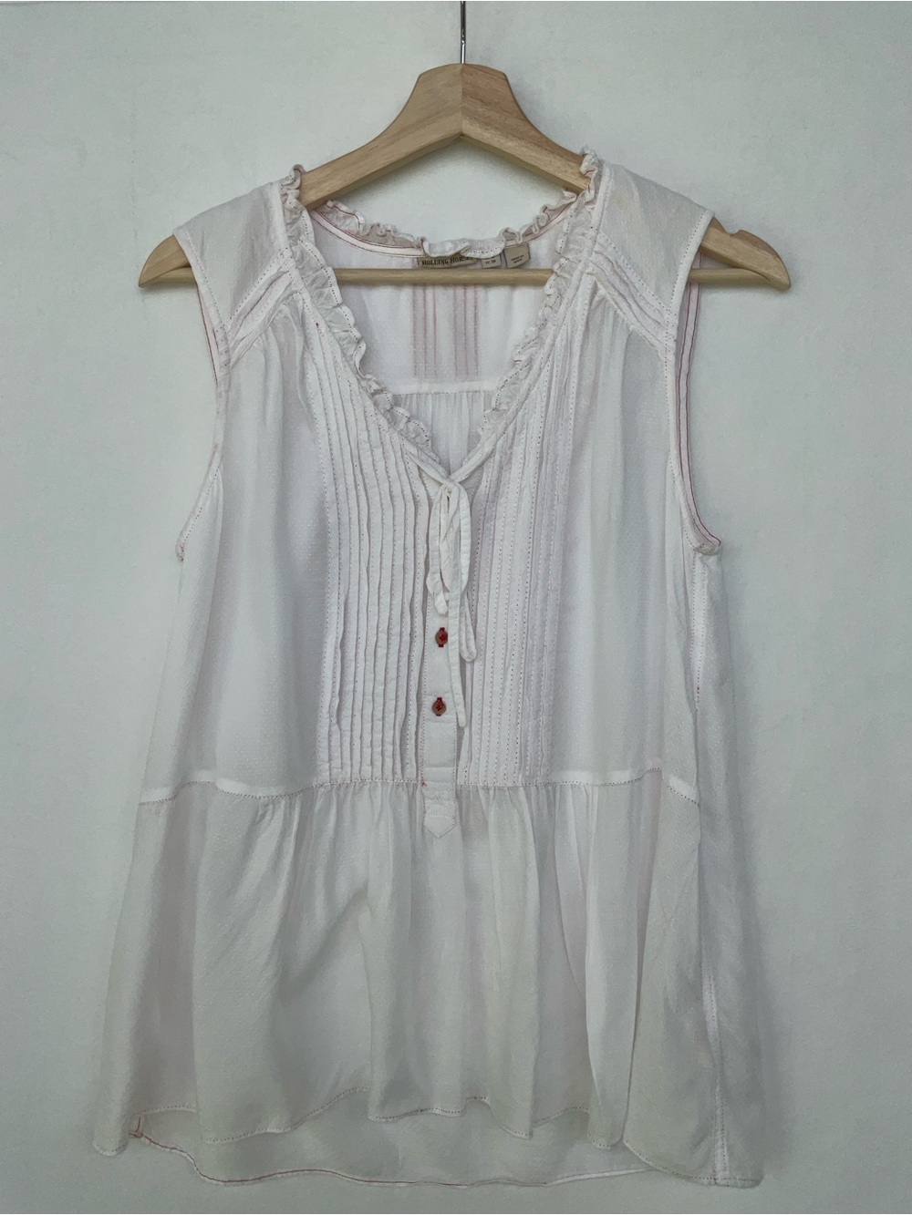 Anthropologie Sleeveless Pintuck Top